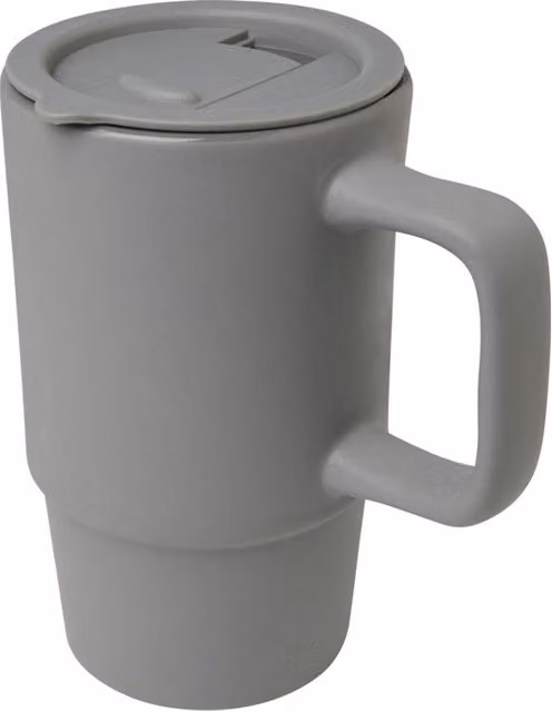 Floso Carter Ceramic Travel Mug with Lid, Grey, 450ml – 1