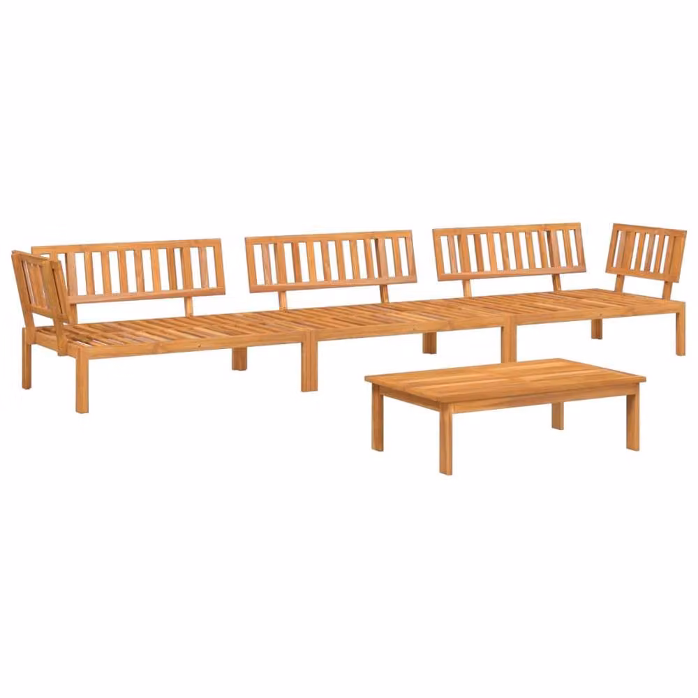 Berkfield Home Beautiful 4 Piece Garden Pallet Sofa Set in Brown Solid Acacia Wood – 2