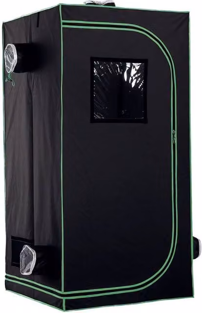 FLAVORA Black Mylar Hydroponic Grow Tent for Indoor Plants W/D/H: 80 x 80 x 160 cm