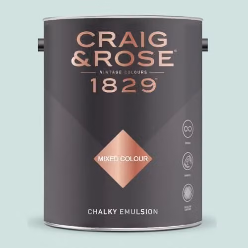Craig & Rose 1829 Chalky Emulsion Paint Stop in Porcelain Blue, 5 l