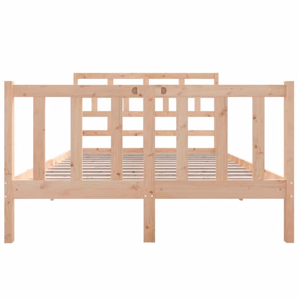 Berkfield Home Solid Wood Pine Bed Frame, Brown, W: 140 cm, L: 190 cm