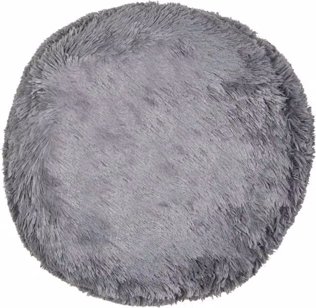 My Home Round Plush Bear Cushion in Grey