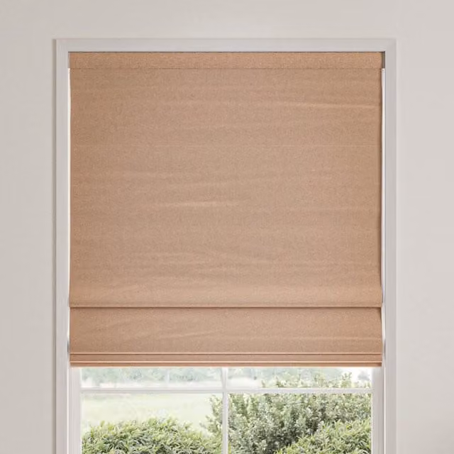 William Morris Reed Made To Measure Blackout Roman Blind in Pink and Beige Blossom Pattern