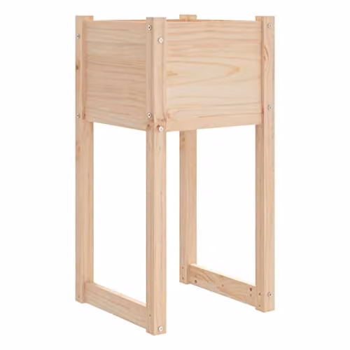 vidaXL Square Wood Planter Tub, Brown, W/D/H: 40 x 40 x 81 cm