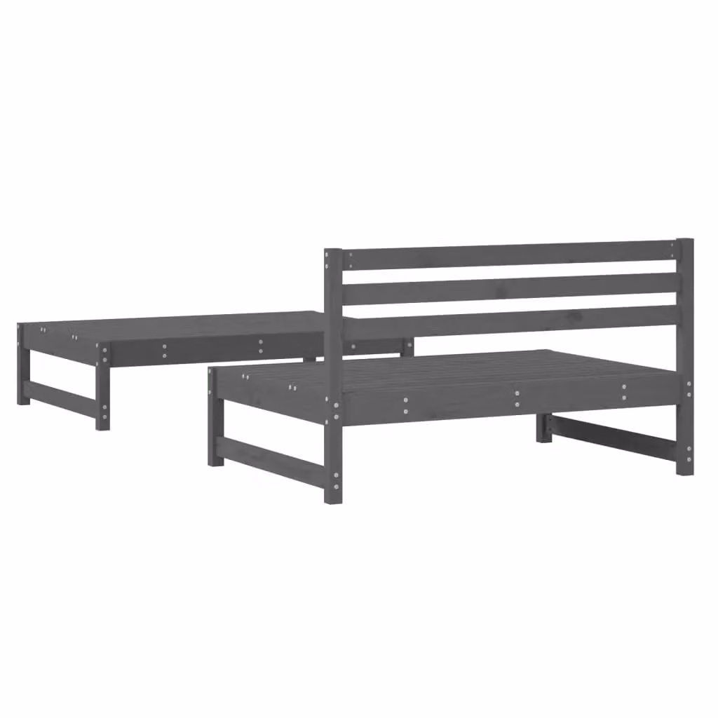 Berkfield Home 2 Piece Grey Solid Wood Pine Garden Lounge Set – 2