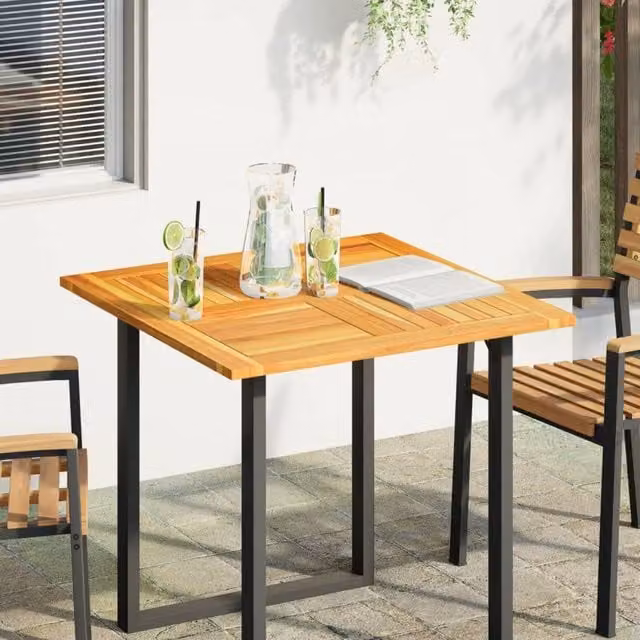 Berkfield Home Square Solid Wood Acacia Table Top, Brown, W: 80 cm, D: 80 cm, H: 2.2 cm – 1