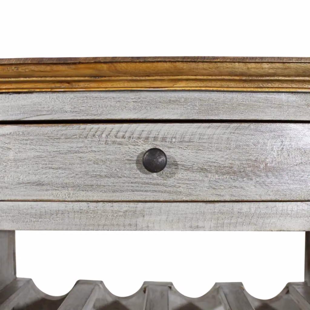 Berkfield Home Solid Reclaimed Wood Wine Rack in Brown, W/D/H: 55 x 23 x 85 cm – 3