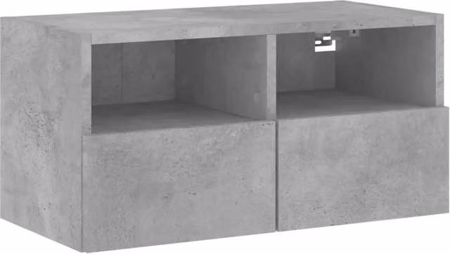 Berkfield Home Wall Mounted TV Cabinet in Concrete Grey, W/D/H: 60 x 30 x 30 cm