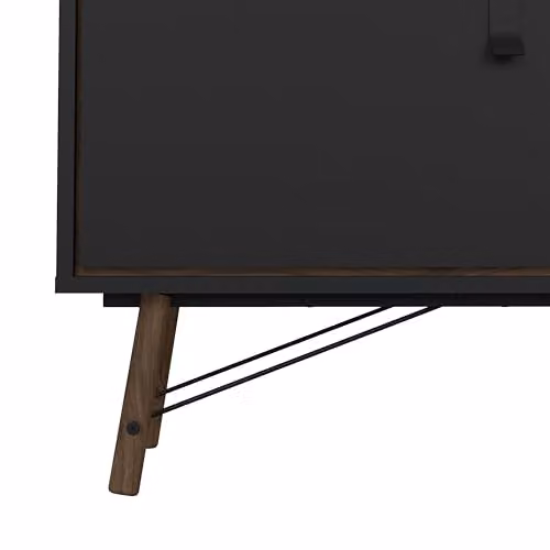 Furniture To Go Ry Modern Black Lacquered TV Unit with 1 Door and 1 Drawer, W/D/H: 150.29 x 40.1 x 59.59 cm – 5