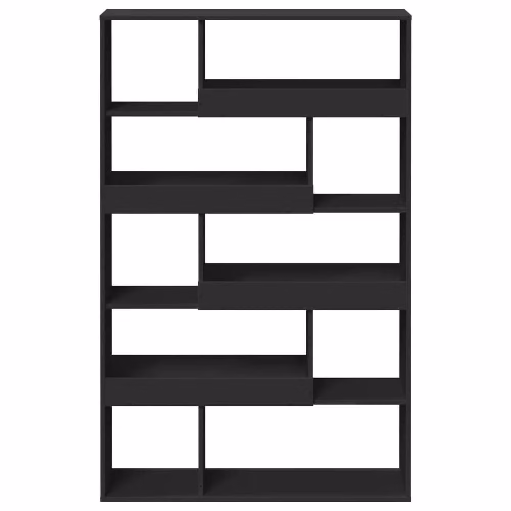 Berkfield Home Black Straight Room Divider with Media Compartments, W/D/H: 100 x 33 x 156.5 cm – 4