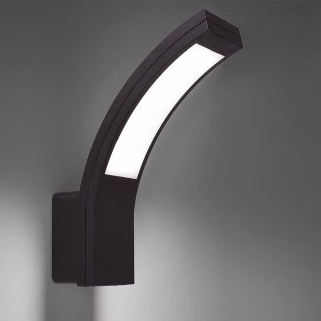 CGC Lighting Grey LED Curved Outdoor Wall Light