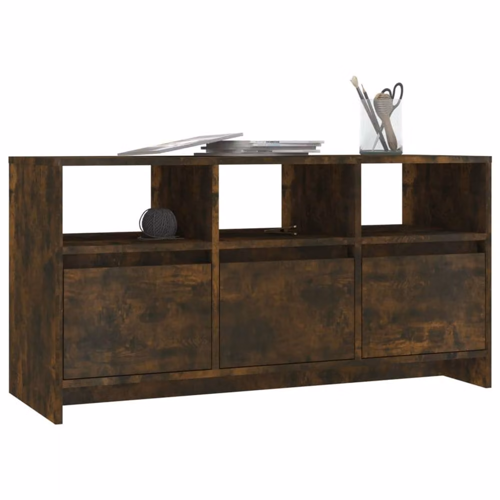 Berkfield Home Modern Smoked Oak TV Cabinet in Brown, W: 102 cm, D: 37.5 cm, H: 52.5 cm – 4