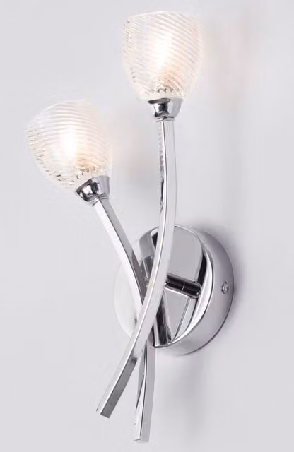BHS Lighting Kate Chrome Bathroom Wall Light with Transparent Glass – 1