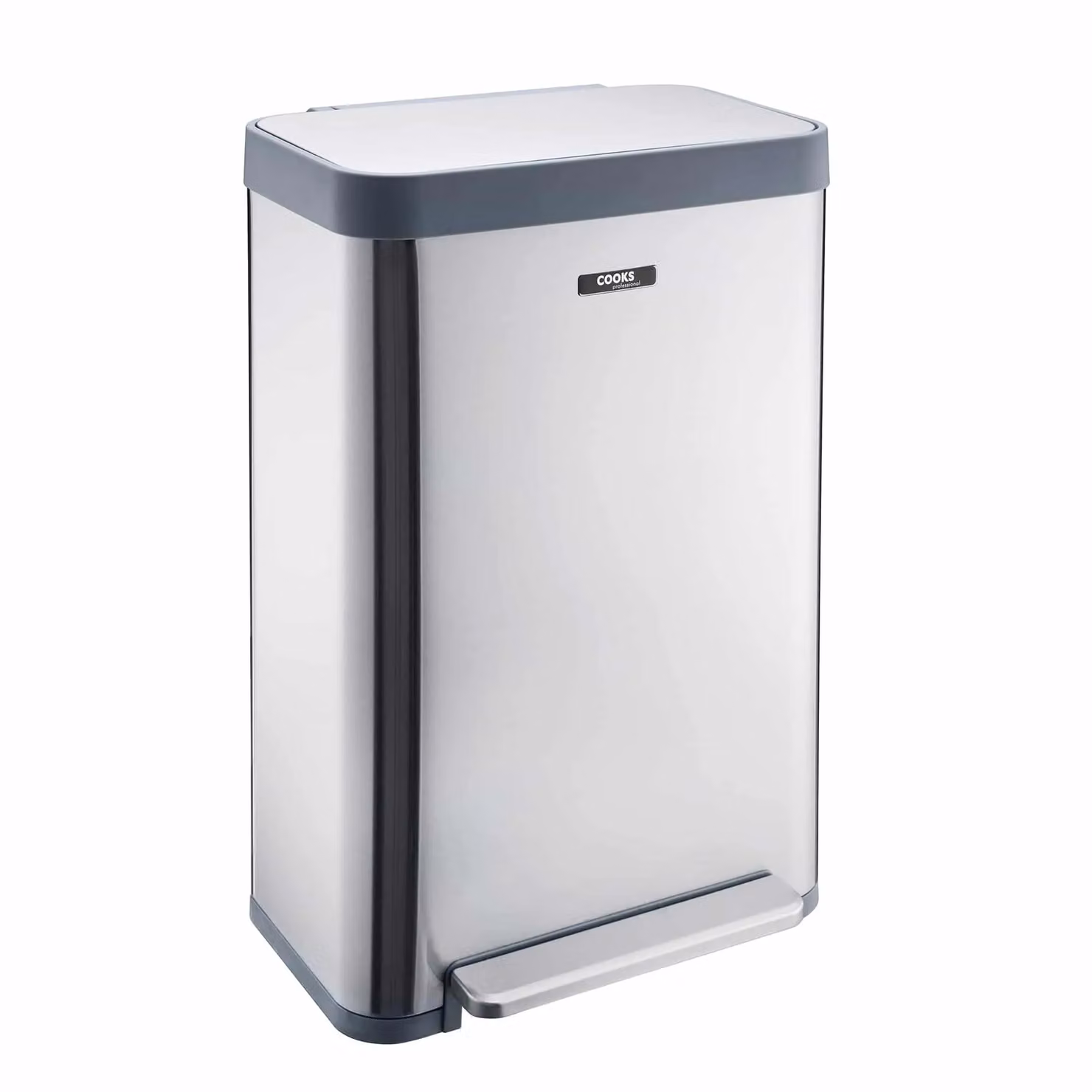 Cooks Professional XL 65L Pedal Bin with Soft Close Lid in Silver Stainless Steel – 2