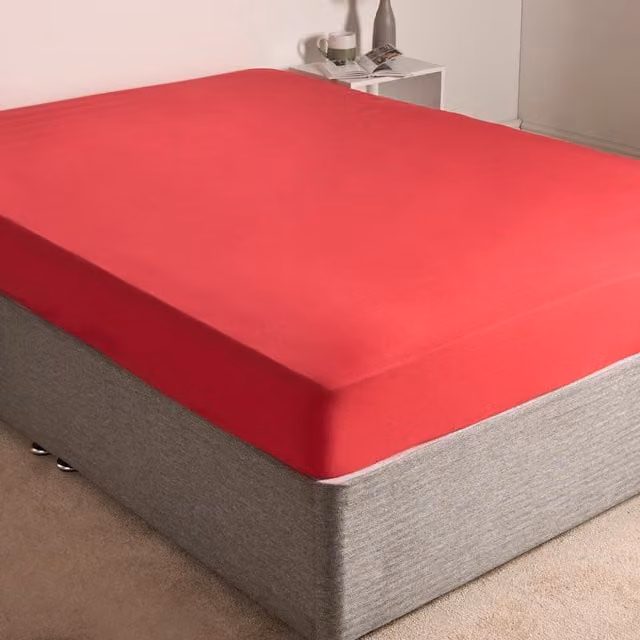 Brentfords Plain Blue Microfibre Fitted Bed Sheet, Single, 90 x 190 cm