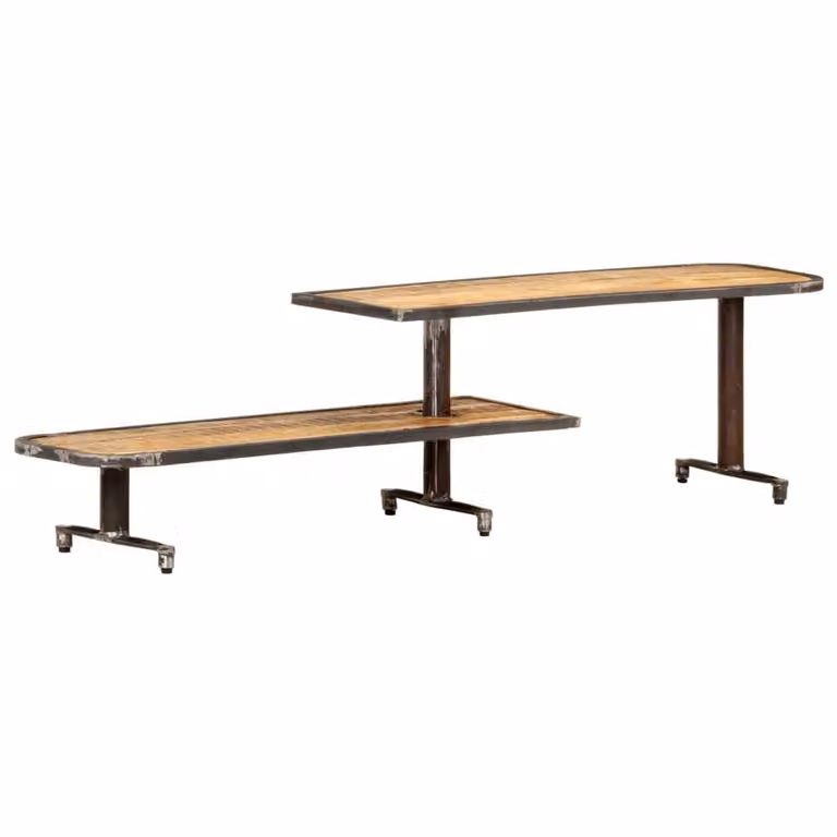 Berkfield Home Industrial TV Cabinet in Brown Solid Mango Wood, W/D/H: 160 x 30 x 40 cm