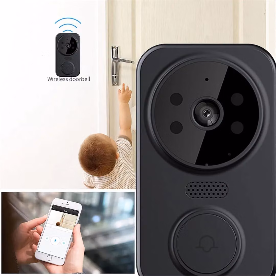 SPETLEK Wireless WiFi Video Doorbell Intercom Security System in Black – 6