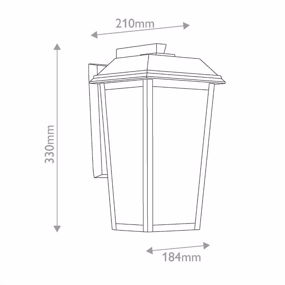 Netlighting Mathus Small Black Wall Lantern with Transparent Glass, IP44 Rated for Garden Use – 2