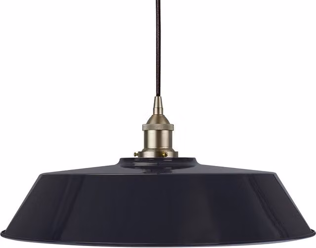 SE Home Chancery Large Round Pendant Light in Navy Blue and Brushed Chrome