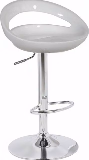 netfurniture Halfy Half Moon Retro Kitchen Bar Stool in White with Adjustable Seat Height