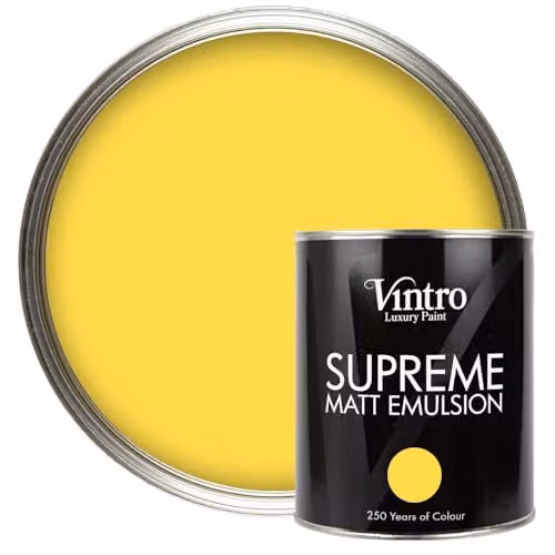 Vintro Luxury Matt Emulsion Multi Surface Paint in Highlighter Yellow, 1L