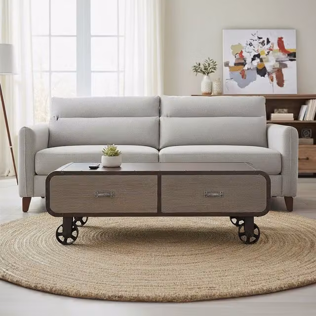 Interiors by Premier Modern Rectangular Coffee Table in Brown, W/D/H: 120 x 70 x 40 cm – 2