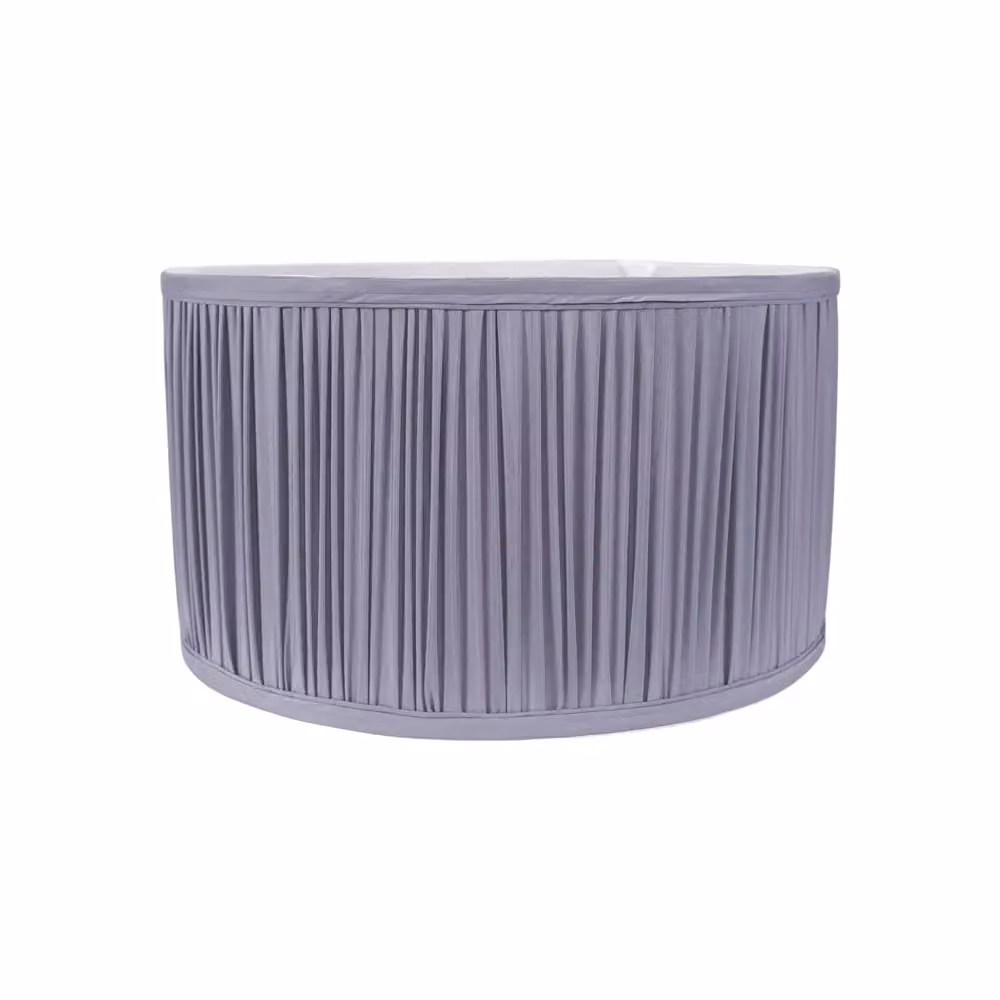 ValueLights Jess Powder Blue Fabric Ruched Pleated Drum Lampshade with LED Bulb, Width: 25 cm – 2