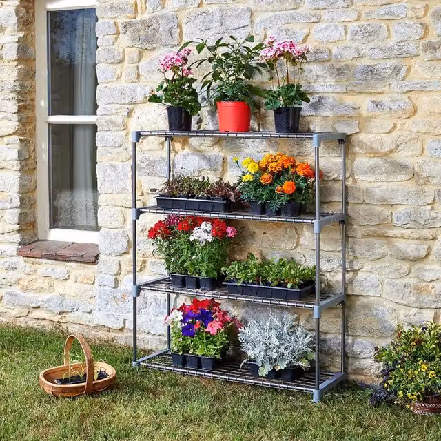 mysmartbuy 4 Tier Metal GroZone Shelving for Greenhouses and Garages, Silver, H 106 x W 90 x D 31 cm – 1