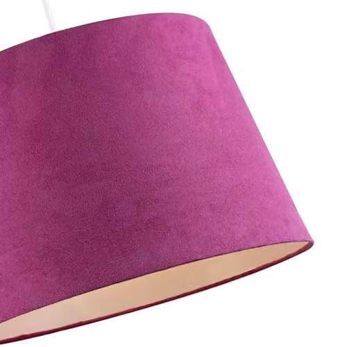 Happy Homewares Pink Velvet Fabric Drum Lamp Shade with White Lining, W/D/H: 30 x 20 x 30 cm – 2