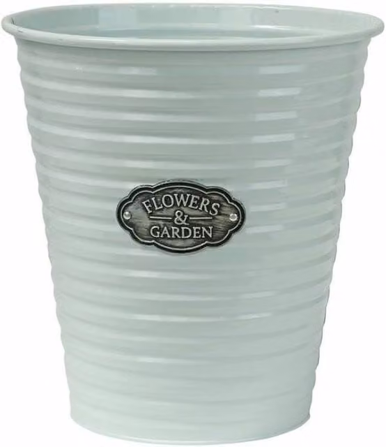 KDMD Duck Egg Blue Metal Indoor Plant Pot, 33cm