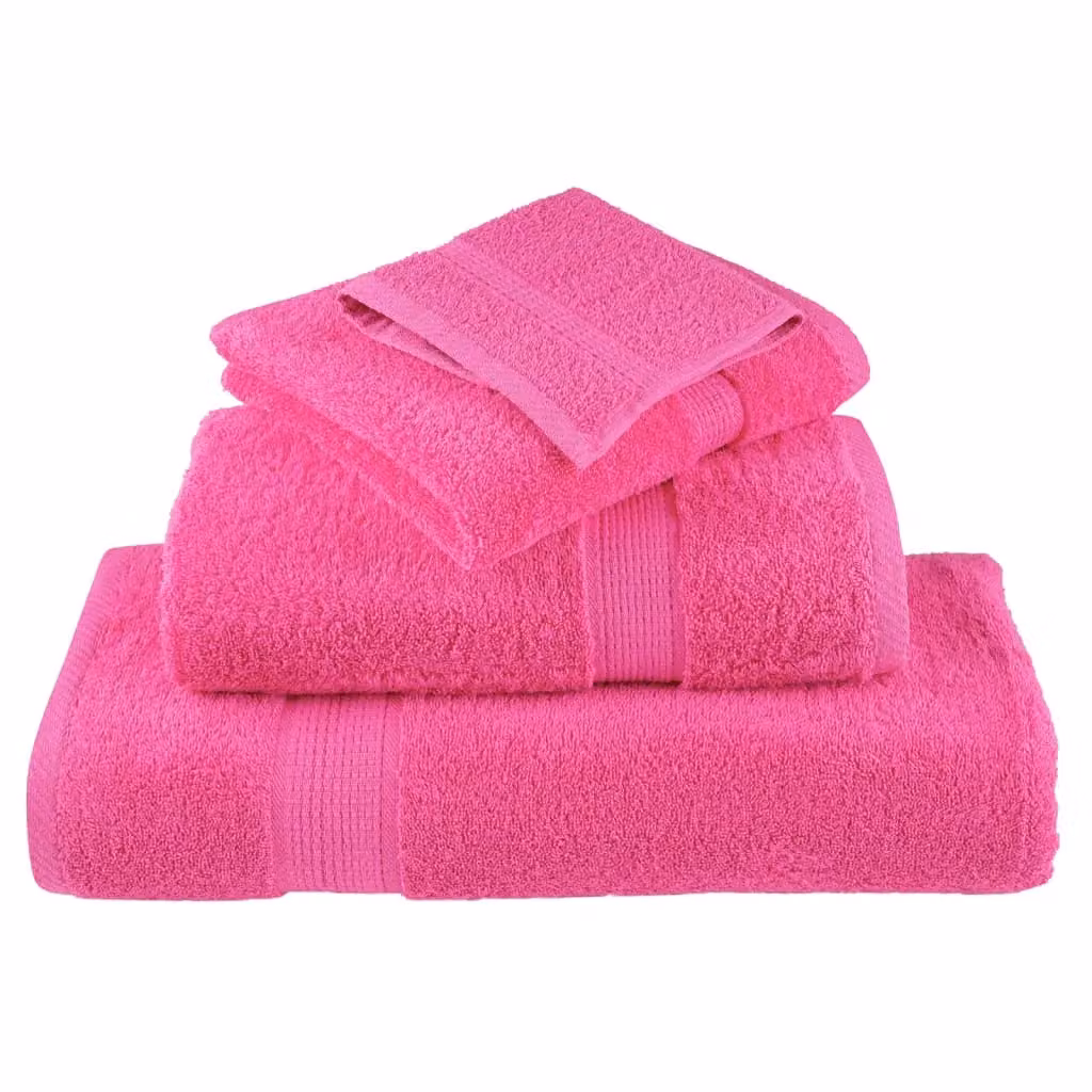 Berkfield Home SOLUND Premium Cotton Terry Hand Towels, Pink, 2 Pack, W: 50 cm, H: 100 cm, 600 gsm – 3