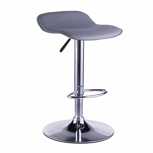 Alphason Ohio Grey Synthetic Leather Swivel Barstool with Metal Base