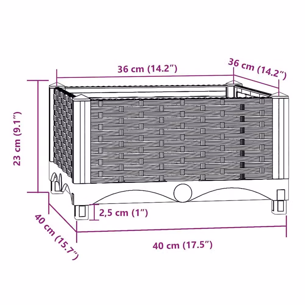 Berkfield Home Black Polypropylene Raised Bed W/D/H: 40 x 40 x 23 cm – 4