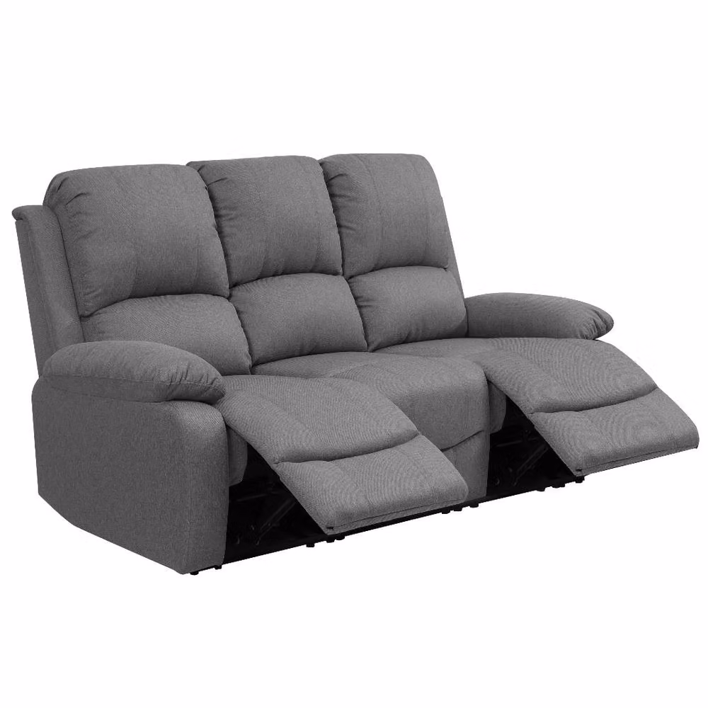 Comfy Living Ltd Luxury Fabric Reclining 3 Seater and 2 Seater Sofa Set in Light Grey – 2