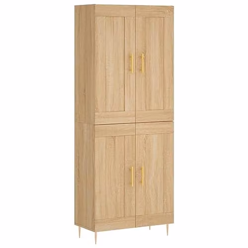 vidaXL Highboard in Brown Sonoma Oak, W/D/H: 69.5 x 34 x 180 cm