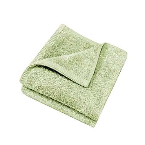 Allure Bath Fashions Marlborough Bamboo and Cotton Face Cloths, Pack of 2, Green, 30 x 30 cm