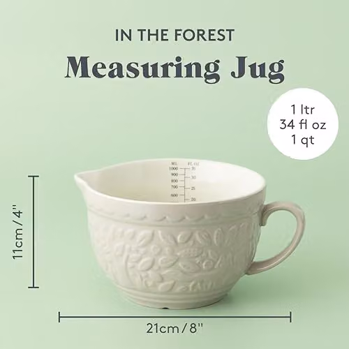 Mason Cash in the Forest Stoneware Measuring Jug, 1 Litre, White or Grey – 3