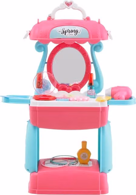 Kidkid Portable Dressing Table Toy Set with Carry Handle in Pink and Blue