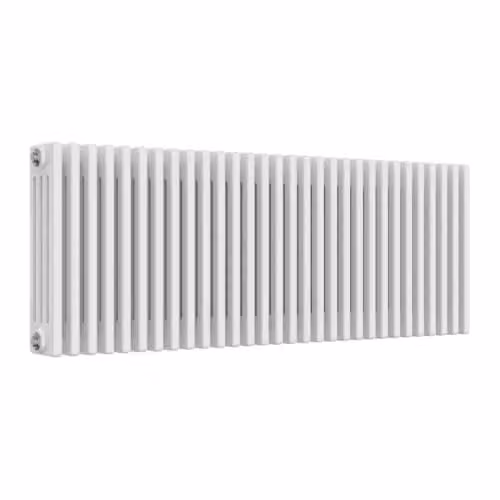 Bathroom Kingdom Reina Colona 4 Column Horizontal Traditional Steel Radiator, White, H: 50 cm, W: 137 cm