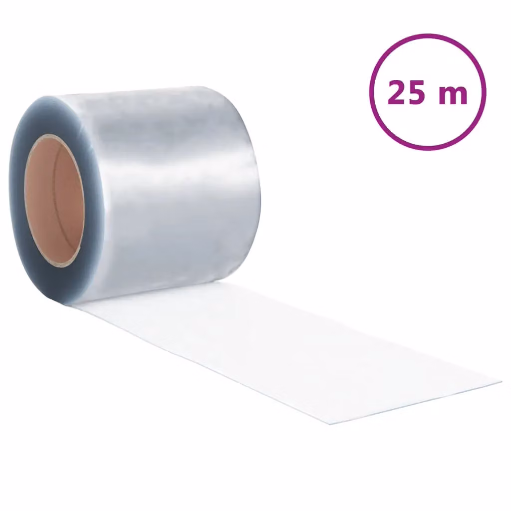 Berkfield Home Transparent PVC Strip Curtain Roll, 2mm x 200mm x 25 m – 1