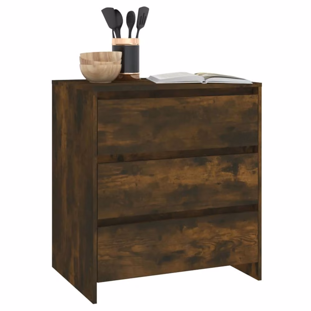 Berkfield Home Smoked Oak Sideboard in Brown, W/D/H: 70 x 41 x 75 cm – 3