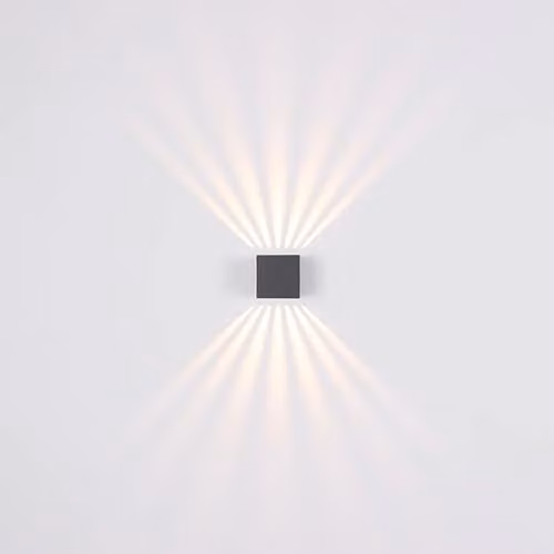 Globo Lighting Modern Up Down LED Outdoor Wall Lamp in Anthracite with Transparent Glass Shade IP54 – 5