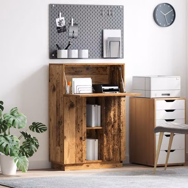 Berkfield Home Brown Rustic Writing Desk in Engineered Wood – 1