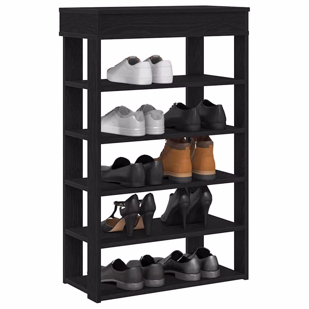 Berkfield Home Black Modern Shoe Rack in Engineered Wood, W/D/H: 60 x 30 x 98 cm – 2