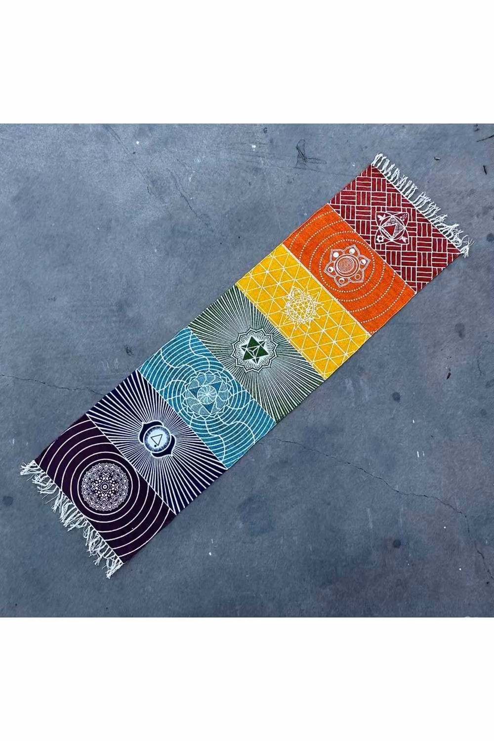 KDMD Chakra Yoga Rug Multicolour Handcrafted Cotton Mat and Wall Hanging W/D/H: 60 x 200 cm – 2