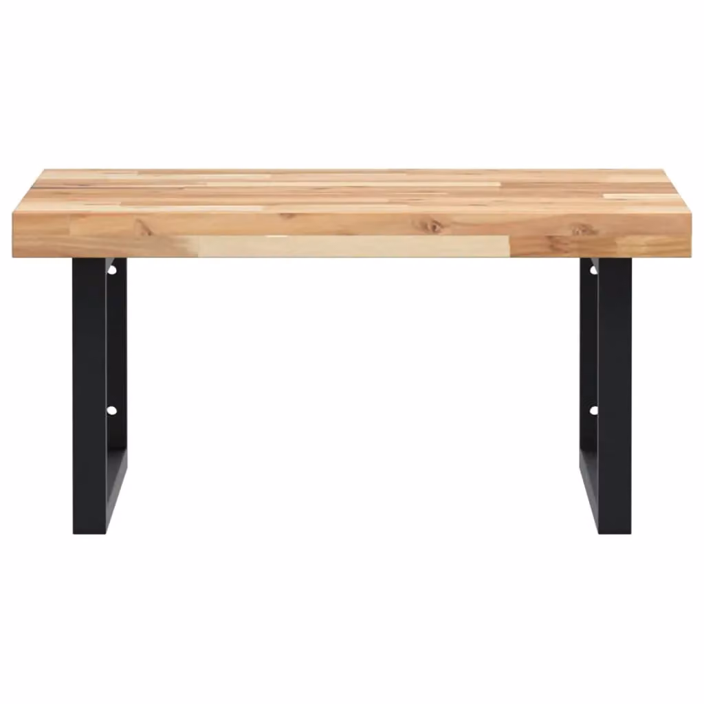 Berkfield Home Wall Mounted Basin Shelf in Brown Acacia Wood and Steel – 2