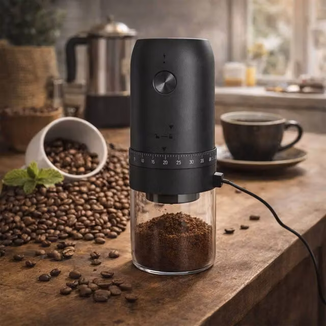 Dragodirect Portable Electric Conical Burr Coffee Bean Grinder in Black – 1