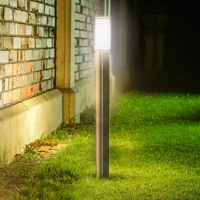 CGC Lighting ASTER Stainless Steel Outdoor Post Light, Grey/Silver, H: 100 cm