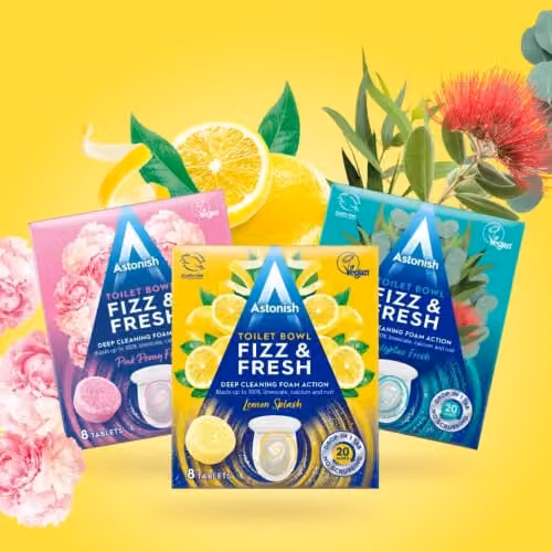 Astonish Toilet Bowl Fizz and Fresh Cleaning Tablets with Lemon Splash, 8 Pack – 4