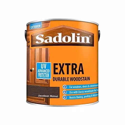 Sadolin Extra Durable Weatherproof Woodstain in Walnut Brown, 2.5 l